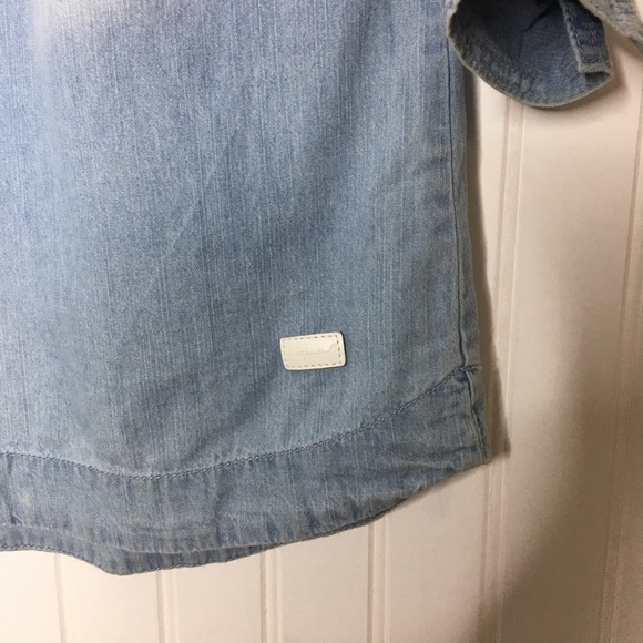 7 For All Mankind Light Denim Popover Dress - Picture 4 of 7